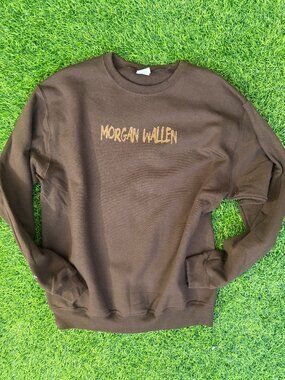 NOT PERFECT Morgan Wallen Brown Crewneck